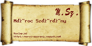 Móroc Szörény névjegykártya